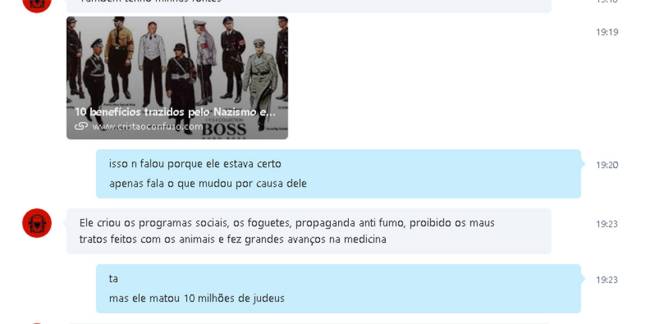 Reprodução da conversa do Skype