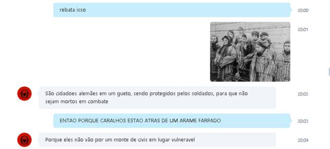 Reprodução da conversa do Skype