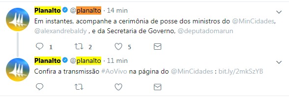 tuítes planalto