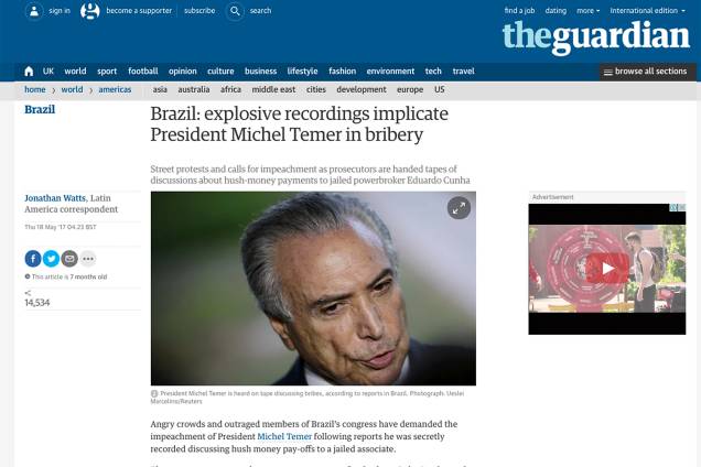 Notícias do Brasil pelo mundo - The Guardian Notícias do Brasil pelo mundo - The Guardian