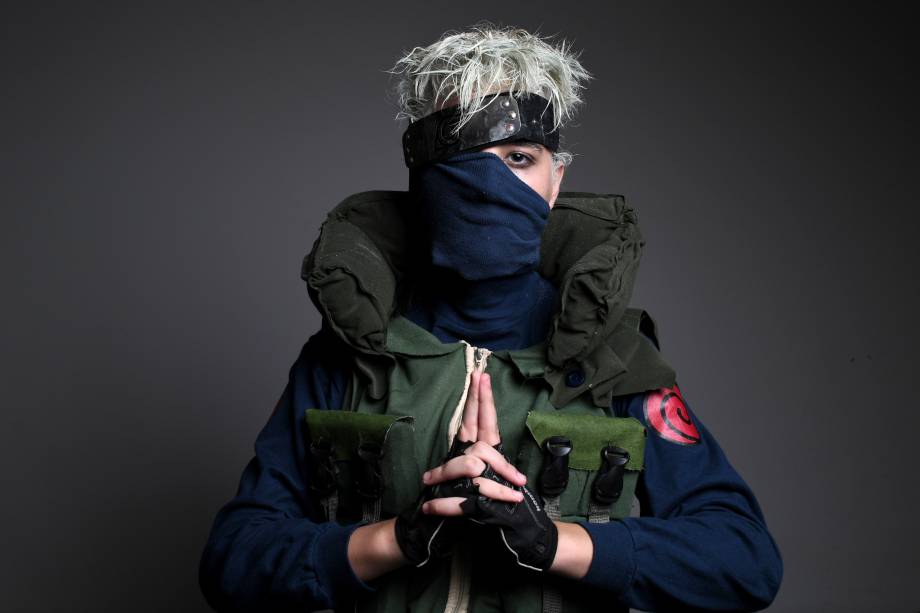 Cosplay do personagem Kakashi Sensei, do Naruto, na CCXP 2017, em São Paulo