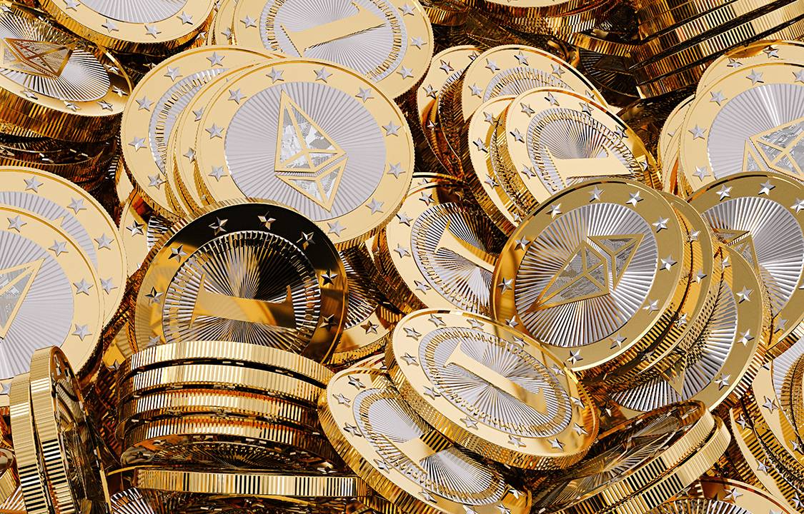 Representação da moeda virtual Ethereum