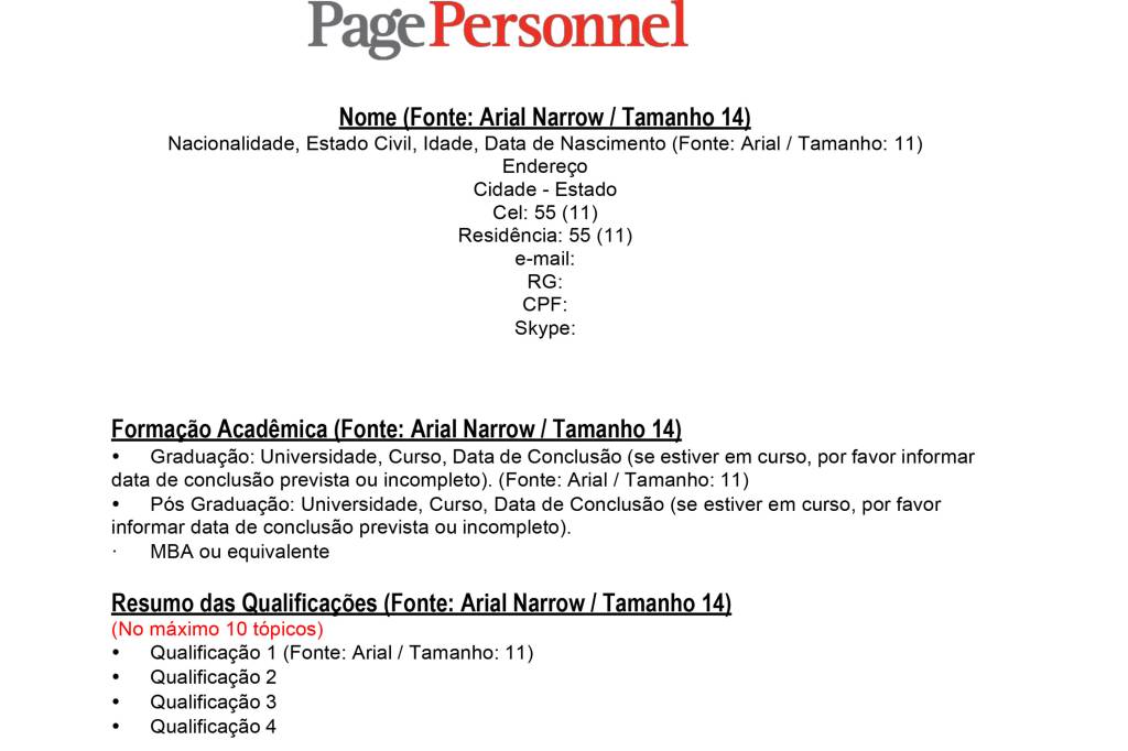 Modelo de CV pp 2018