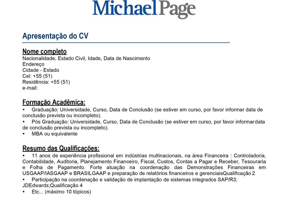 Modelo de CV mp-2018
