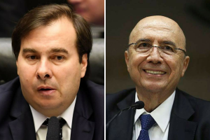 Presidente da Câmara dos Deputados Rodrigo Maia (DEM-RJ) e o ministro da Fazenda Henrique Meirelles