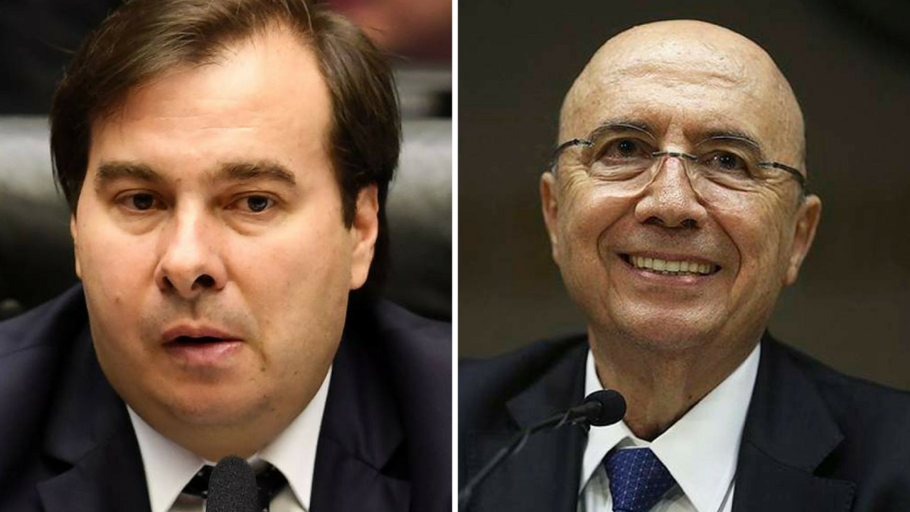 Presidente da Câmara dos Deputados Rodrigo Maia (DEM-RJ) e o ministro da Fazenda Henrique Meirelles