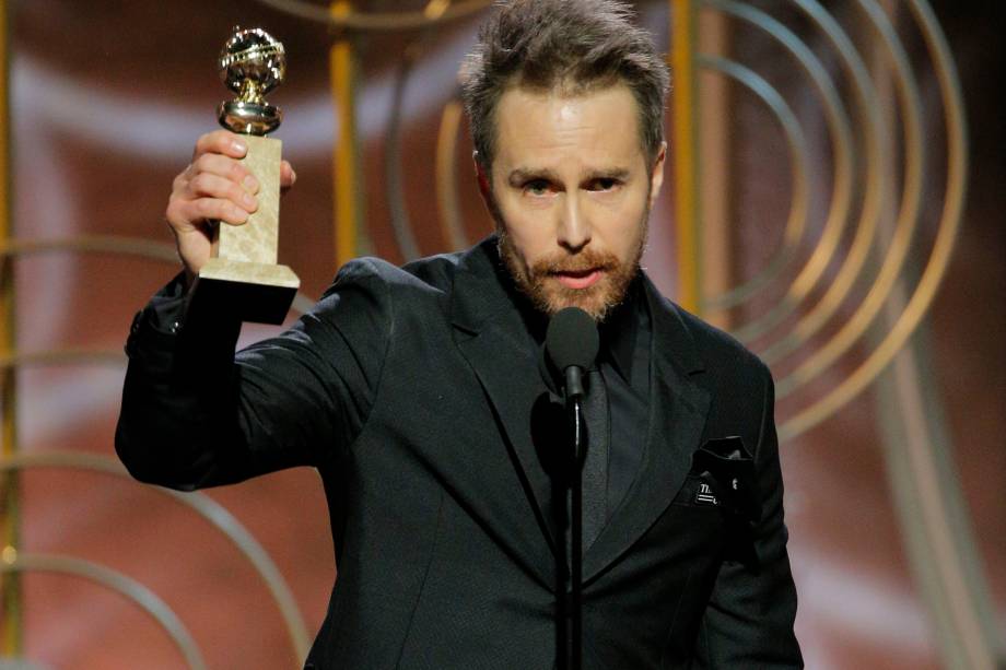 Sam Rockwell leva Globo de Ouro de ator coadjuvante por ‘Três anúncios para um crime’