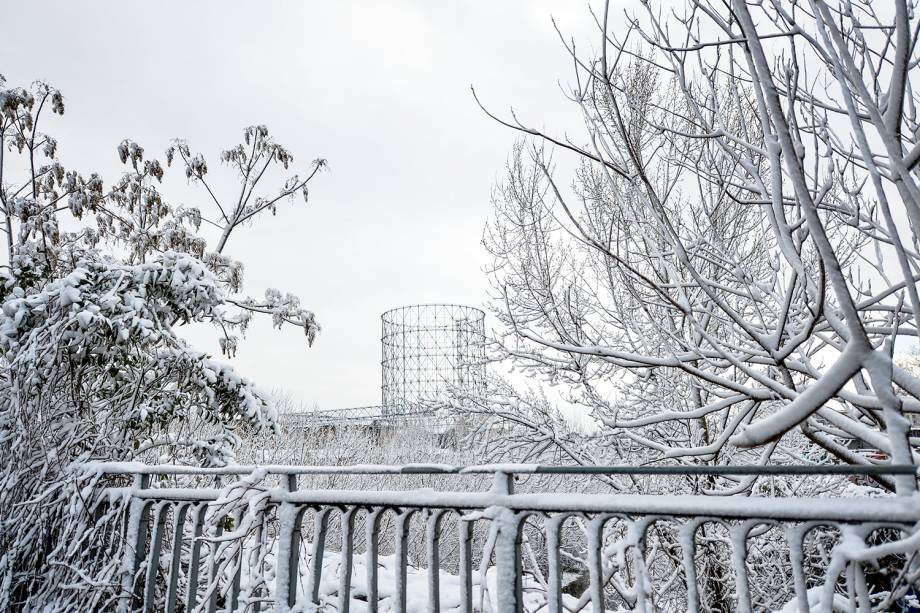 Onda de frio  atinge Roma, capital da Itália. Na foto, o Gasômetro, atração turística da região - 26/02/2018