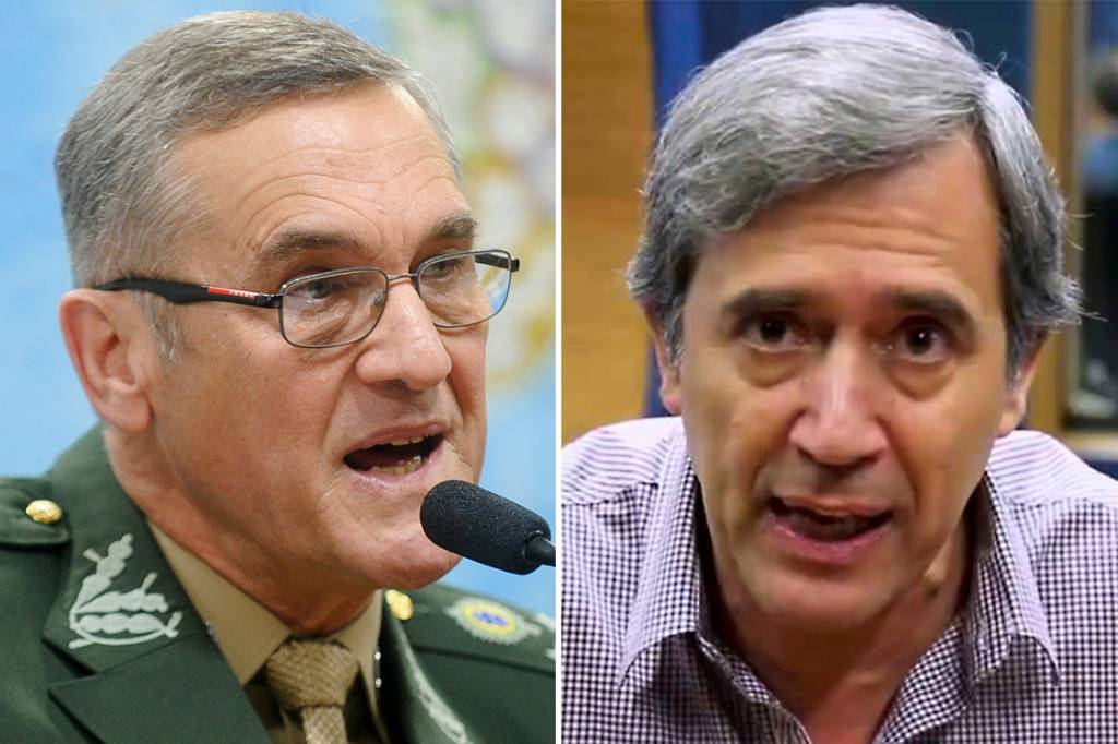 O comandante do Exército Eduardo Dias da Costa Villas Bôas e o historiador Marco Antonio Villa