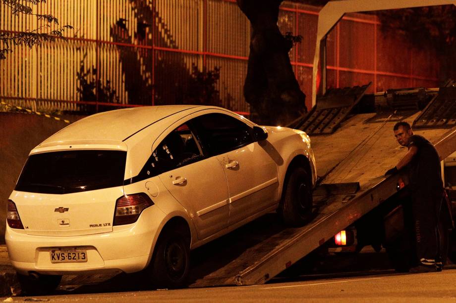 Carro onde a vereadora Marielle Franco (PSOL-RJ) foi executada no Rio de Janeiro - 15/03/2018