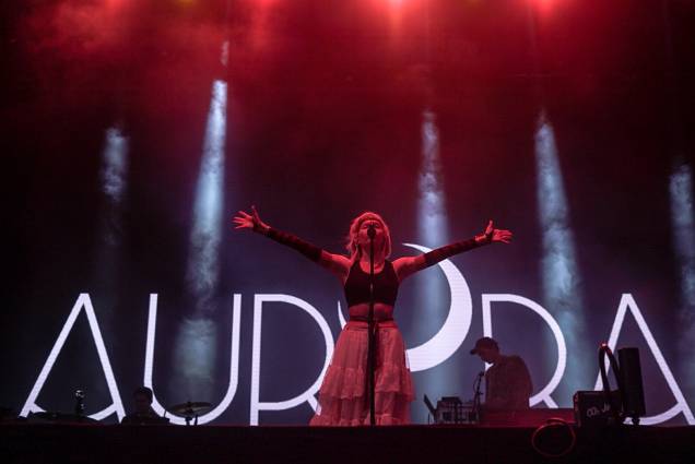 Show da cantora Aurora no último dia do Festival Lollapalooza 2018, em São Paulo Show da cantora Aurora no último dia do Festival Lollapalooza 2018, em São Paulo
