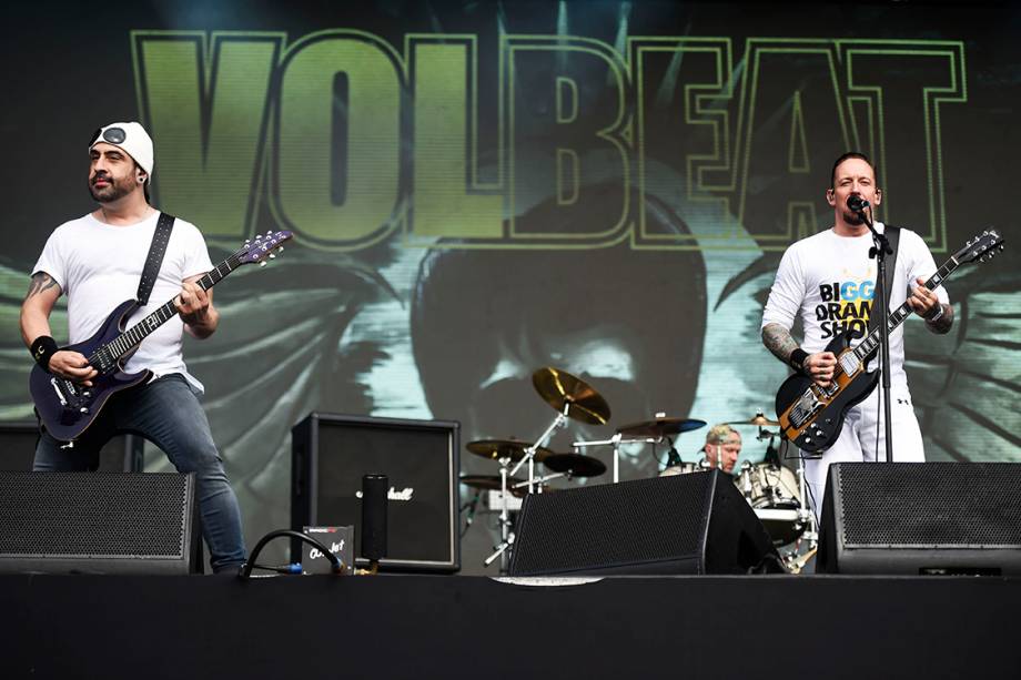 Show da banda Volbeat, no palco Onix, no primeiro dia do Lollapalooza 2018, em São Paulo -23/03/2018