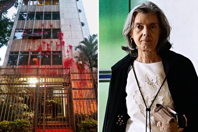Em minas – gerais Militantes do MST picharam o prédio onde a ministra Cármen Lúcia, presidente do STF, tem um apartamento em Belo Horizonte Em minas – gerais Militantes do MST picharam o prédio onde a ministra Cármen Lúcia, presidente do STF, tem um apartamento em Belo Horizonte