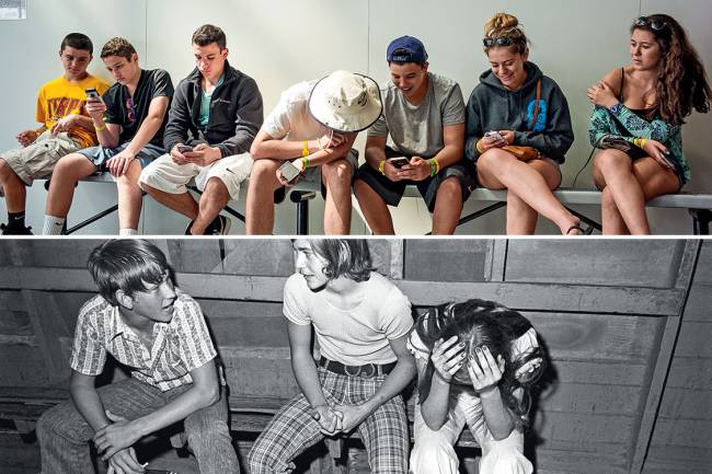 Mudança – Hoje, tudo é celular. Nos anos 70 (acima), o cigarro como rebeldia Mudança – Hoje, tudo é celular. Nos anos 70 (acima), o cigarro como rebeldia