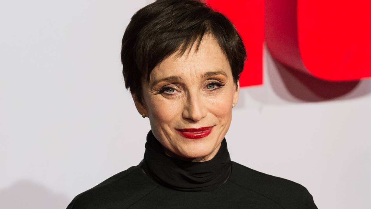 A atriz Kristin Scott Thomas durante a premiere do filme 'Tomb Raider', em Londres - 06/03/2018
