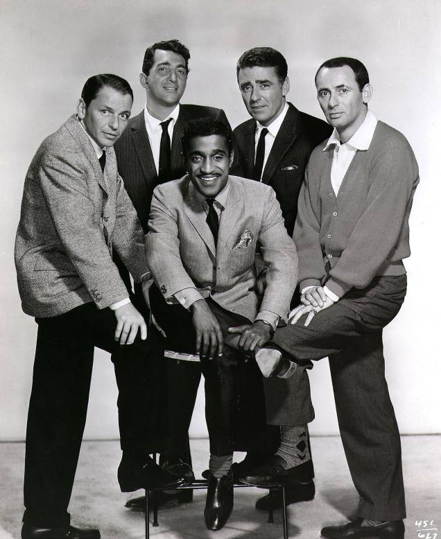 Da esquerda para a direita: Frank Sinatra, Dean Martin, Sammy Davis Jr., Peter Lawford e Joey Bishop da banda Rat Pack Da esquerda para a direita: Frank Sinatra, Dean Martin, Sammy Davis Jr., Peter Lawford e Joey Bishop da banda Rat Pack