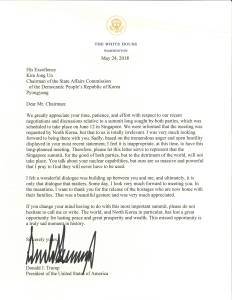 Carta de Trump para Kim Jong-un Carta de Trump para Kim Jong-un