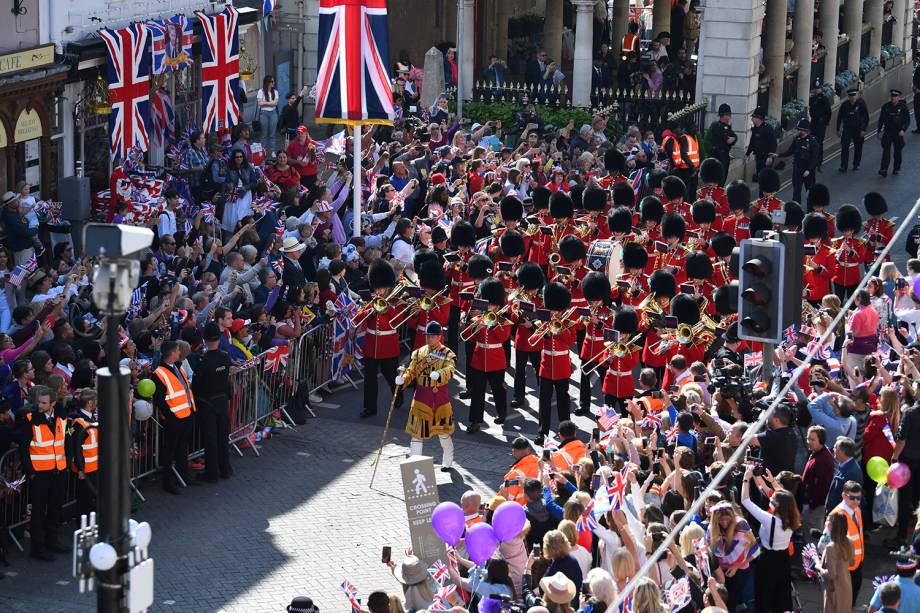 Banda da guarda real realiza apresentação antes do casamento entre o príncipe Harry e Meghan Markle - 19/05/2018