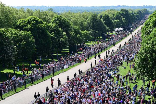 Vista aérea da Long Walk, em frente ao Castelo de Windsor, antes do casamento entre o príncipe Harry e a atriz Meghan Markle - 19/05/2018 Vista aérea da Long Walk, em frente ao Castelo de Windsor, antes do casamento entre o príncipe Harry e a atriz Meghan Markle - 19/05/2018