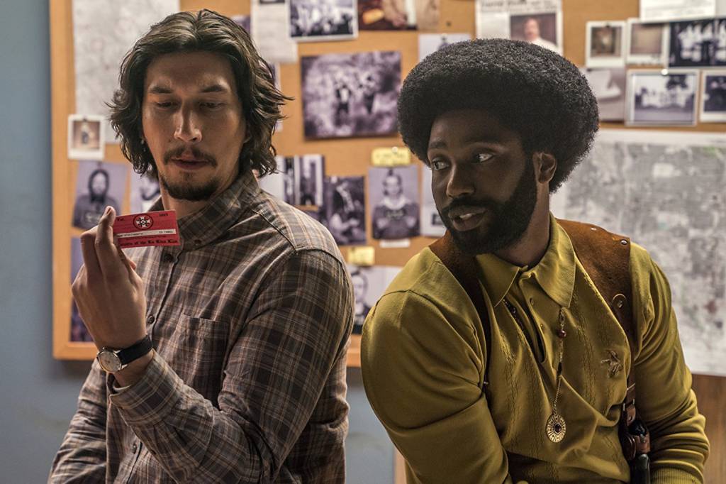 John David Washington and Adam Driver in BlacKkKlansman John David Washington and Adam Driver in BlacKkKlansman