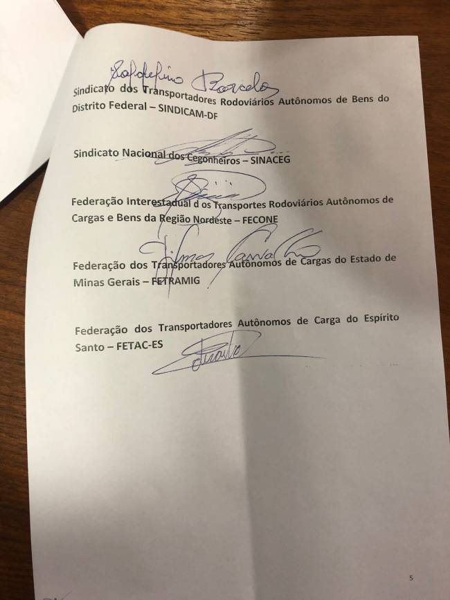 Acordo Governo Temer Caminhoneiros Acordo Governo Temer Caminhoneiros