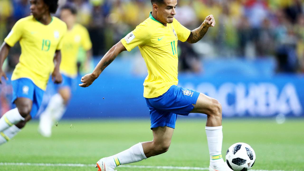 Philippe Coutinho durante partida entre Brasil e Sérvia, válida pela terceira rodada do grupo E da Copa do Mundo - 27/06/2018