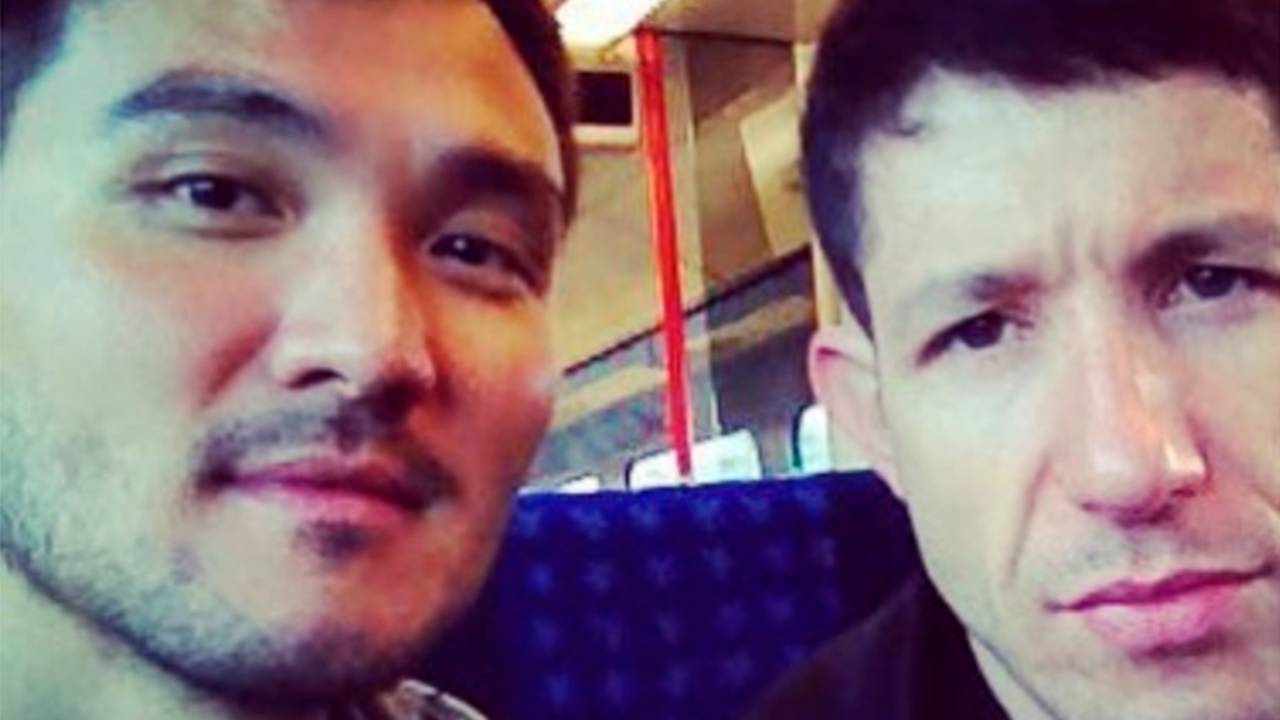 Fabiano Augusto com o namorado, Dan Nakagawa