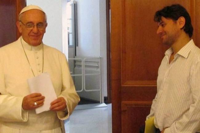 Papa Francisco e seu assessor Juan Grabois