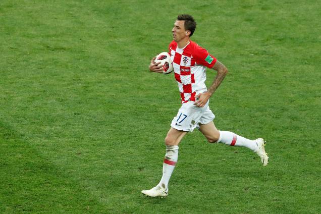 Mario Mandzukic comemora segundo gol da Croácia em partida contra a França na Final da Copa do Mundo 2018 - 15/07/2018 Mario Mandzukic comemora segundo gol da Croácia em partida contra a França na Final da Copa do Mundo 2018 - 15/07/2018