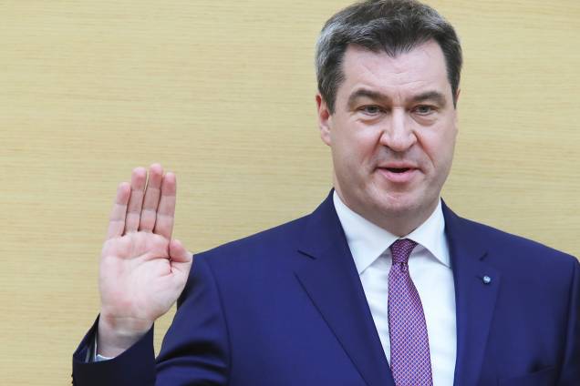 O governador da Baviera, Markus Söder, toma posse em Munique, na Alemanha - 16/03/2018 O governador da Baviera, Markus Söder, toma posse em Munique, na Alemanha - 16/03/2018