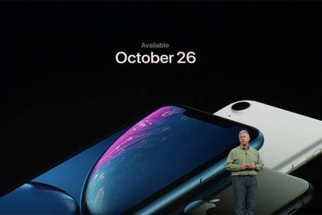 iPhone XR estará disponível para compra a partir de 26 de outubro