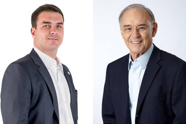 Flávio Bolsonaro (PSL) e Arolde de Oliveira (PSD), eleitos senadores no RJ Flávio Bolsonaro (PSL) e Arolde de Oliveira (PSD), eleitos senadores no RJ