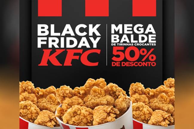 KFC oferece mega balde de frango com 50% de desconto