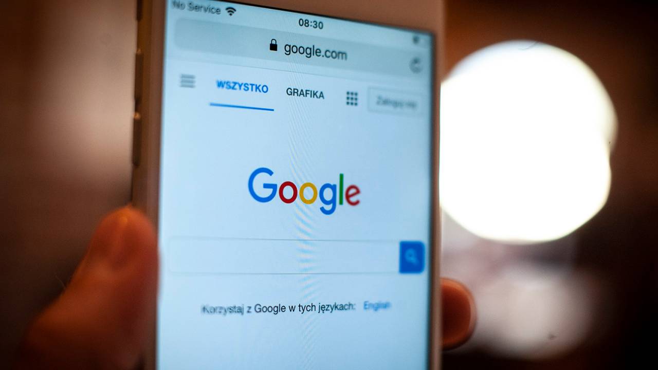 Site do Google em smartphone