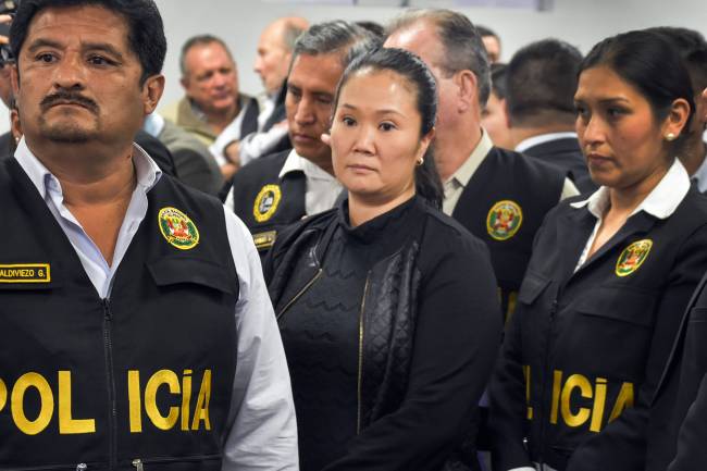 Keiko Fujimori, filha do ex-presidente peruano Alberto Fujimori, durante audiência em Lima - 31/10/2018