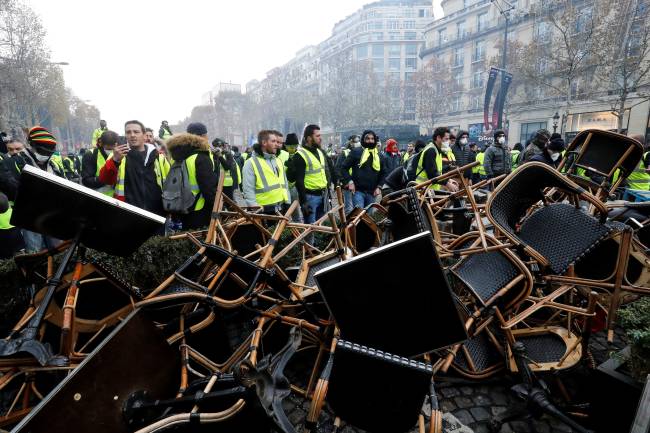 Protesto contra preço dos combustíveis na França Protesto contra preço dos combustíveis na França