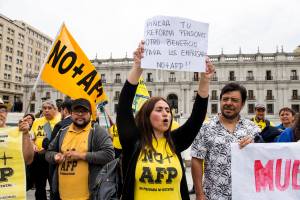 Protesto contra reforma da Previdência no Chile