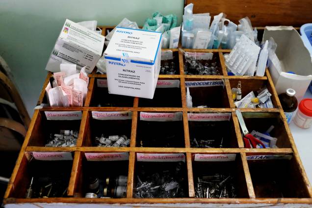 Vacinas, remédios e seringas são vistas no Hospital Jose Gregorio Hernandez, localizado em Caracas, na Venezuela - 20/11/2018 Vacinas, remédios e seringas são vistas no Hospital Jose Gregorio Hernandez, localizado em Caracas, na Venezuela - 20/11/2018