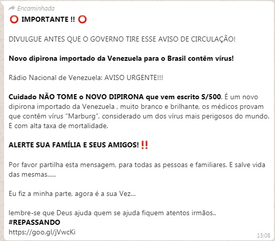 notícia falsa dipirona notícia falsa dipirona