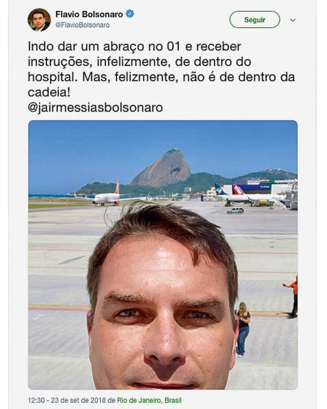 Tuíte de Flávio Bolsonaro