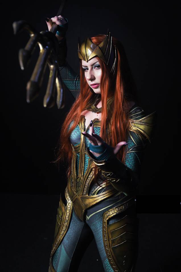 Cosplay da personagem 'Mera', do filme 'Aquaman', durante a Comic Con Experience 2018, realizada na São Paulo Expo - 07/12/2018 Cosplay da personagem 'Mera', do filme 'Aquaman', durante a Comic Con Experience 2018, realizada na São Paulo Expo - 07/12/2018