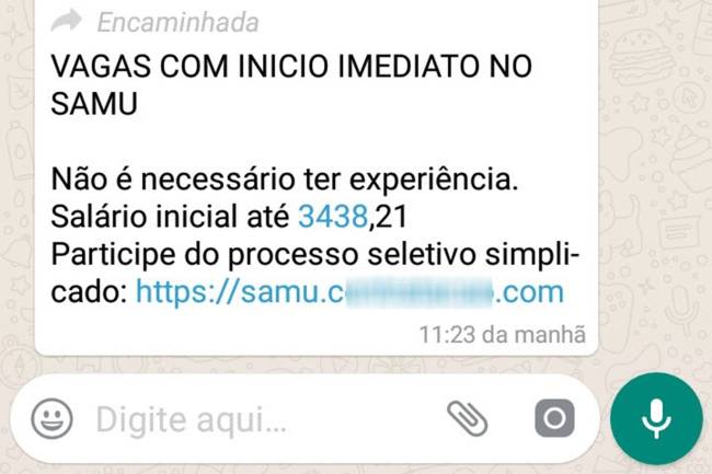 Compartilhamento do processo seletivo SAMU