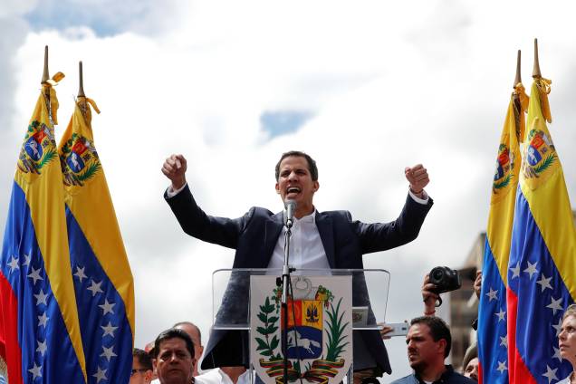 Juan Guaidó, presidente da Assembleia Nacional Venezuela, participa de marcha contra o presidente Nicolás Maduro, em Caracas - 23/01/2019 Juan Guaidó, presidente da Assembleia Nacional Venezuela, participa de marcha contra o presidente Nicolás Maduro, em Caracas - 23/01/2019
