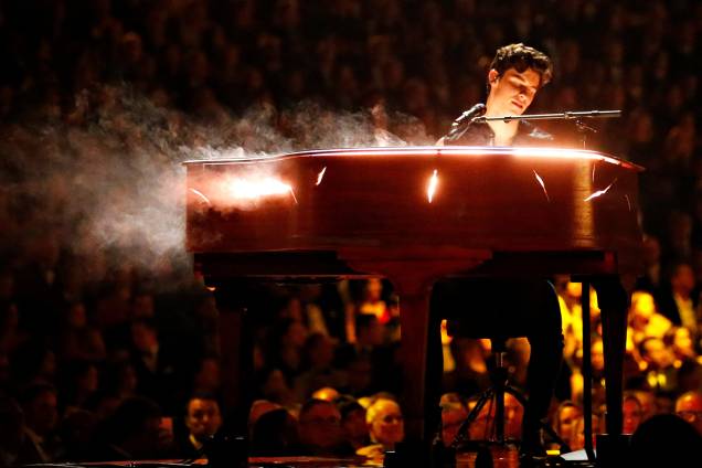 O cantor Shawn Mendes se apresenta durante cerimônia de premiação do Grammy, em Los Angeles - 10/02/2019 O cantor Shawn Mendes se apresenta durante cerimônia de premiação do Grammy, em Los Angeles - 10/02/2019
