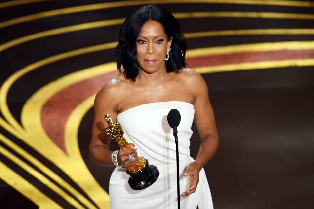 A atriz Regina King conquista o Oscar de melhor atriz coadjuvante, durante cerimônia de premiação realizada em Los Angeles - 24/02/2019 A atriz Regina King conquista o Oscar de melhor atriz coadjuvante, durante cerimônia de premiação realizada em Los Angeles - 24/02/2019