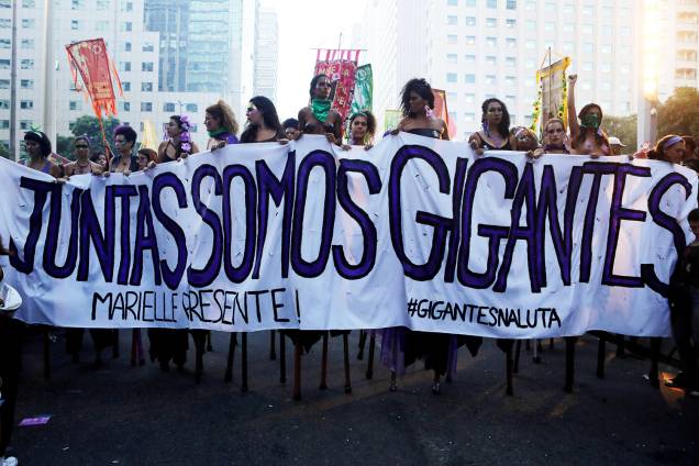 Mulheres realizam passeata durante o Dia Internacional da Mulher, no Rio de Janeiro (RJ) - 08/03/2019 Mulheres realizam passeata durante o Dia Internacional da Mulher, no Rio de Janeiro (RJ) - 08/03/2019