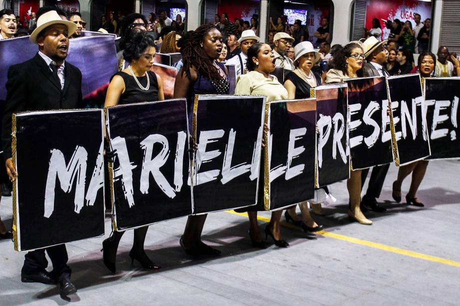 A escola de samba Vai-Vai homenageia a vereadora Marielle Franco, assassinada em março de 2018 - 03/03/2019