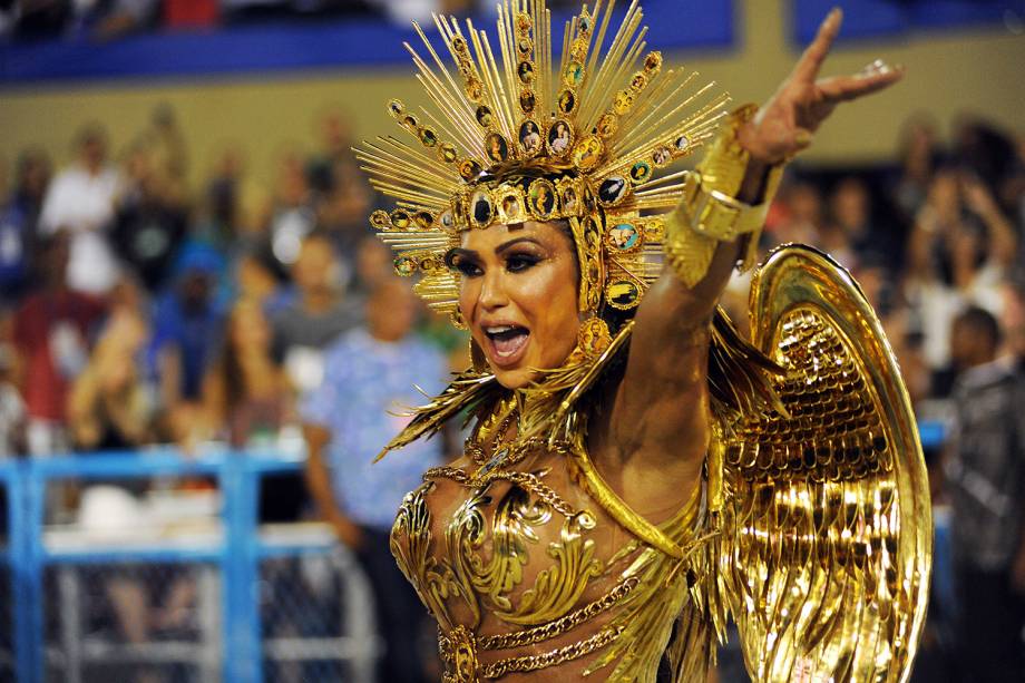 Gracyanne Barbosa, rainha de bateria da escola da samba União da Ilha, durante desfile na Marquês de Sapucaí - 05/03/2019