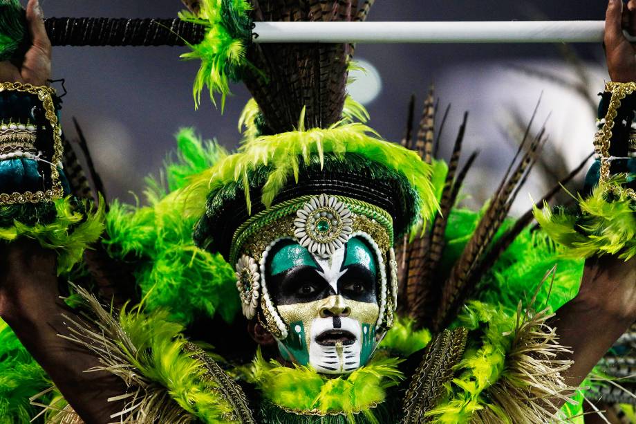 A escola de samba Mancha Verde é a terceira a desfilar no Sambódromo do Anhembi, em São Paulo (SP) - 02/03/2019