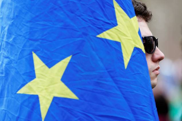 Manifestantes pedem segundo referendo sobre o Brexit, durante protesto realizado em Londres - 23/03/2019 Manifestantes pedem segundo referendo sobre o Brexit, durante protesto realizado em Londres - 23/03/2019